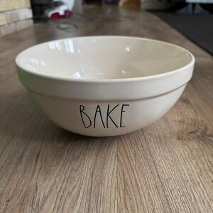 Rae Dunn Bake Bowl Baking Mixing Bowl Stoneware Magenta Line Artisan Collection